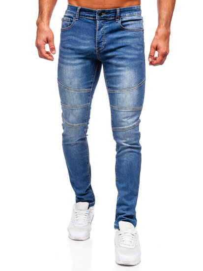 Slim Fit vyriški džinsai Tamsiai mėlyna Bolf MP0082BS