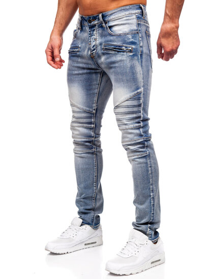 Slim Fit vyriški džinsai Tamsiai mėlyna Bolf MP0094BS