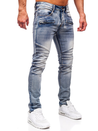 Slim Fit vyriški džinsai Tamsiai mėlyna Bolf MP0094BS