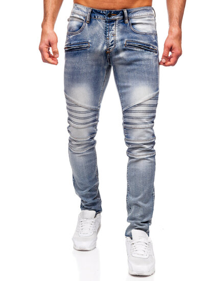 Slim Fit vyriški džinsai Tamsiai mėlyna Bolf MP0094BS