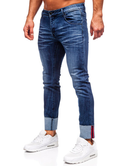 Slim Fit vyriški džinsai Tamsiai mėlyna Bolf MP0106BS