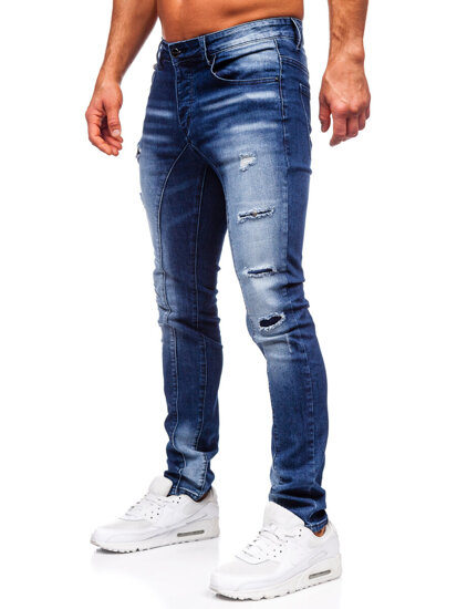 Slim Fit vyriški džinsai Tamsiai mėlyna Bolf MP0159BS