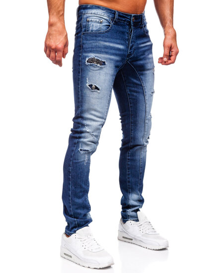 Slim Fit vyriški džinsai Tamsiai mėlyna Bolf MP0159BS