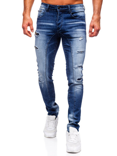 Slim Fit vyriški džinsai Tamsiai mėlyna Bolf MP0159BS