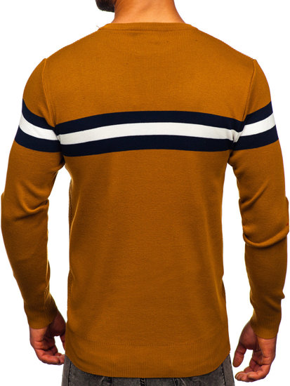Šviesiai rudas vyriškas megztinis Bolf H2113