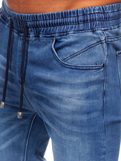 Tamsiai mėlynos vyriškos džinsinės jogger kelnės Bolf MP0052-2B