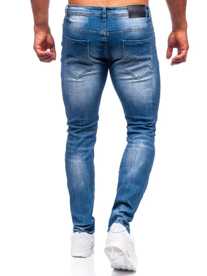 Tamsiai mėlynos vyriškos džinsinės kelnės regular fit Bolf MP002BC