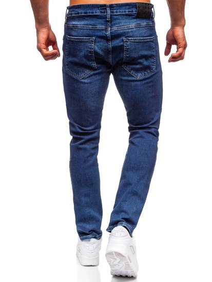 Tamsiai mėlynos vyriškos džinsinės kelnės regular fit Bolf R901