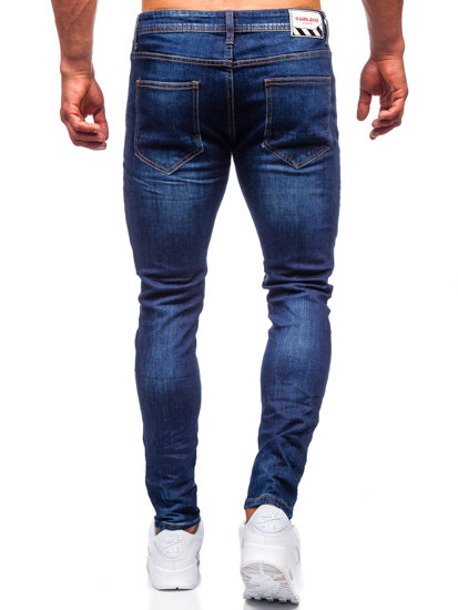 Tamsiai mėlynos vyriškos džinsinės kelnės slim fit Bolf KS2036