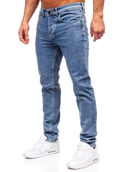 Tamsiai mėlynos vyriškos džinsinės kelnės slim fit Bolf MP0192BC