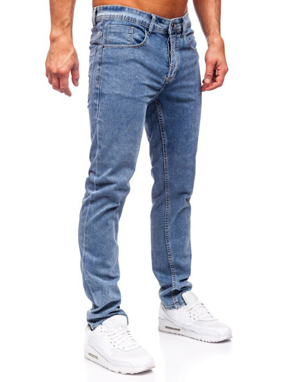 Tamsiai mėlynos vyriškos džinsinės kelnės slim fit Bolf MP0192BC