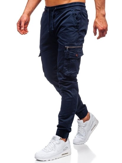 Tamsiai mėlynos vyriškos jogger cargo kelnės Bolf CT6702S0