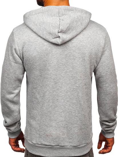 Tamsiai pilkas vyriškas storas džemperis su gobtuvu Bolf 06