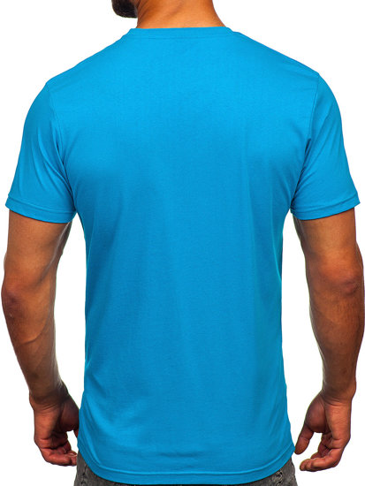 Turkio spalvos vyriški medvilniniai marškinėliai su paveikslėliu Bolf 143005