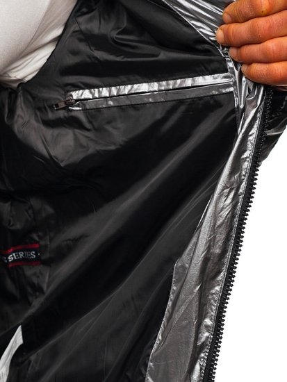 Vyriška žieminė striukė dygsniuota juoda Bolf 92556