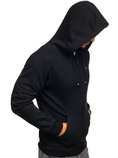 Vyriškas džemperis su gobtuvu ir paveikslėliu juodas Bolf 33101