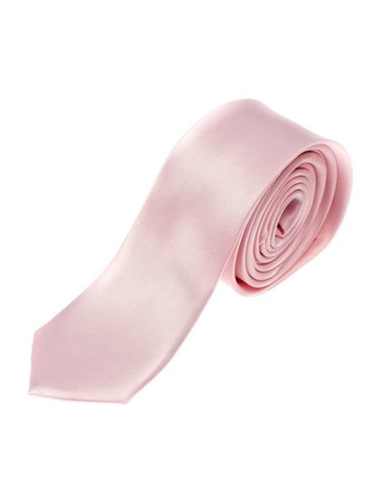 Vyriškas elegantiškas kaklaraištis rožinis siauras Bolf K001
