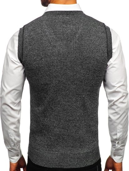 Vyriškas megztinis be rankovių juodas Bolf 8121
