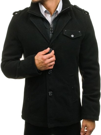 Vyriškas paltas juodas Bolf 8853A