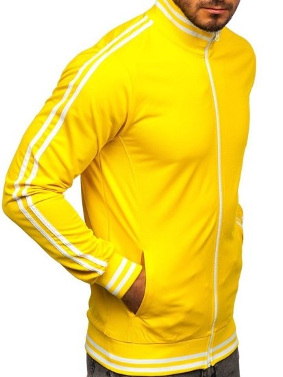 Vyriškas užsegamas džemperis stačia apykakle retro style geltonas Bolf 11113