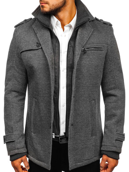 Vyriškas žieminis paltas pilkas Bolf 88805