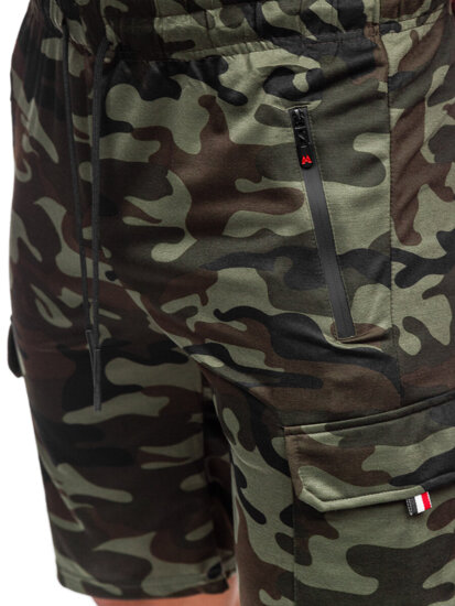 Vyriški Camo Cargo šortai Khaki Bolf JX875