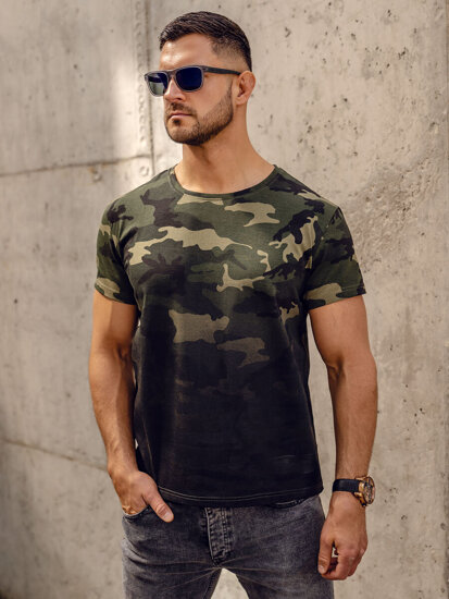 Vyriški Camo marginti marškinėliai Khaki Bolf S808A1