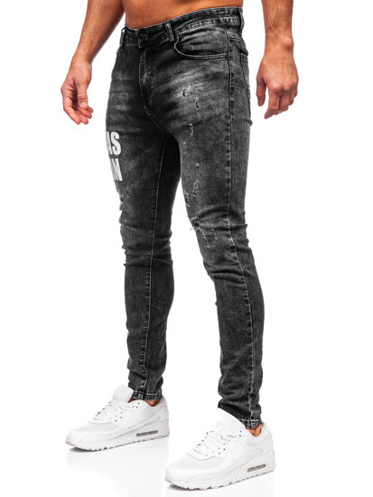 Vyriški Slim Fit džinsai Juoda Bolf TF291