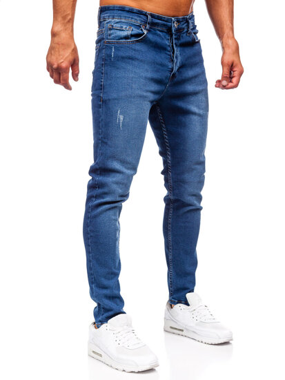 Vyriški Slim Fit džinsai Tamsiai mėlyna Bolf 6585