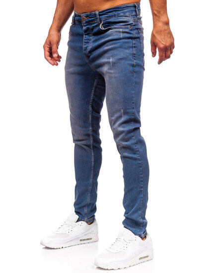 Vyriški Slim Fit džinsai Tamsiai mėlyna Bolf 6587