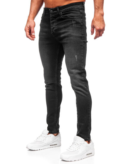 Vyriški džinsai slim fit Juoda Bolf 6161