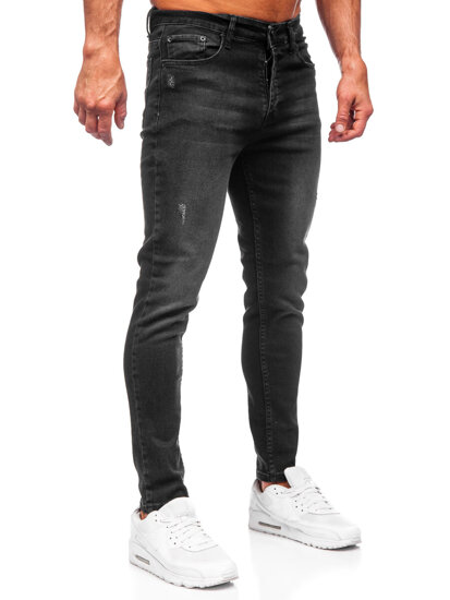 Vyriški džinsai slim fit Juoda Bolf 6161