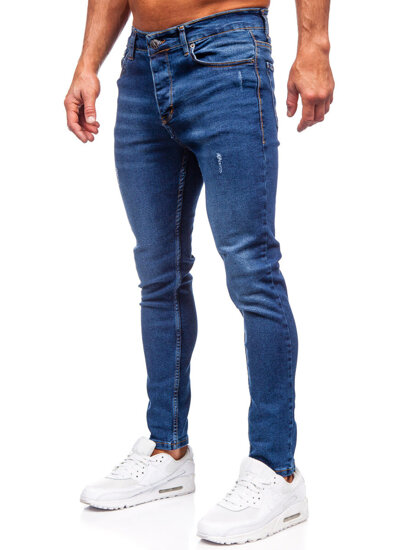 Vyriški džinsai slim fit Tamsiai mėlyna Bolf 6264