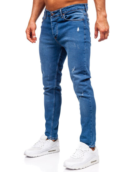 Vyriški džinsai slim fit Tamsiai mėlyna Bolf 6486