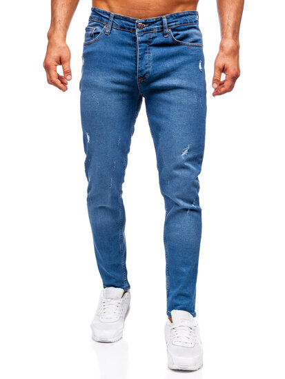 Vyriški džinsai slim fit Tamsiai mėlyna Bolf 6486