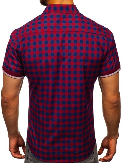 Vyriški languoti marškiniai trumpomis rankovėmis raudoni Bolf 4508