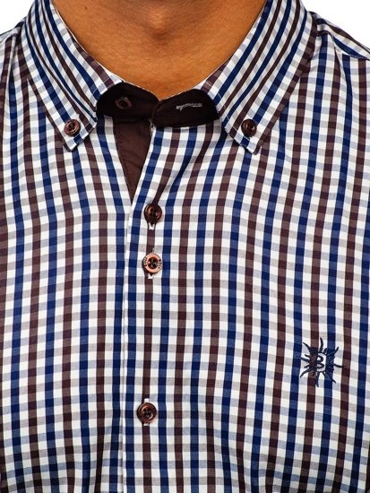 Vyriški languoti marškiniai trumpomis rankovėmis rudi Bolf 4510