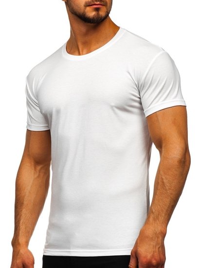 Vyriški marškinėliai be paveikslėlio balti Bolf 2005