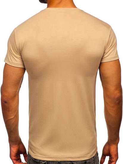 Vyriški marškinėliai be paveikslėlio gelsvi Bolf 2005-91