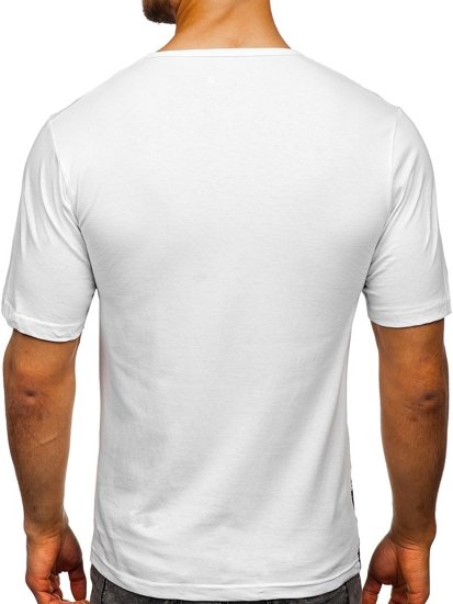 Vyriški marškinėliai su paveikslėliu balti Bolf 6305