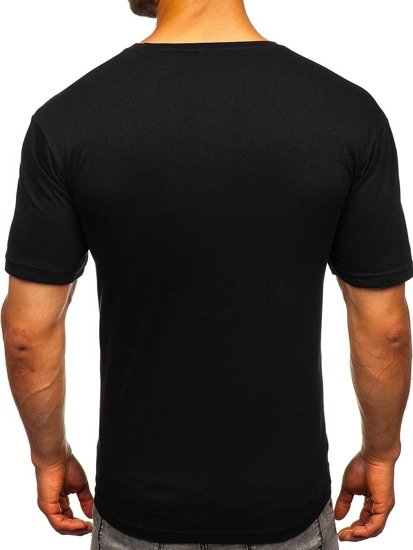 Vyriški marškinėliai su paveikslėliu juodi Bolf 1181