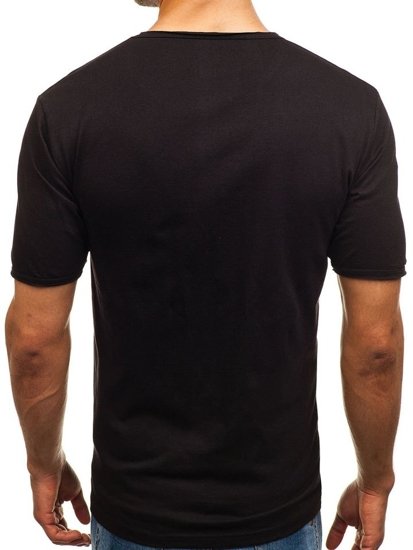 Vyriški marškinėliai su paveikslėliu juodi Bolf 6295