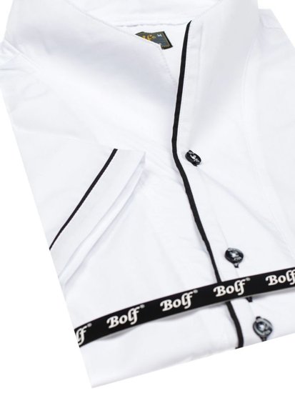 Vyriški marškiniai trumpomis rankovėmis balti Bolf 5518
