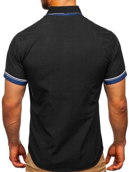 Vyriški marškiniai trumpomis rankovėmis juodi Bolf 2911-1