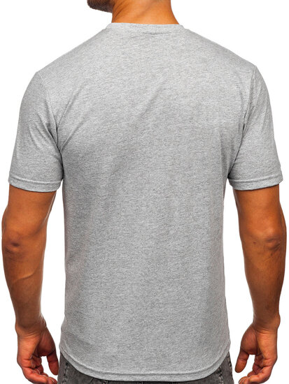 Vyriški medvilniniai marginti marškinėliai Pilka Bolf 5035