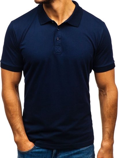Vyriški polo marškinėliai tamsiai mėlyni Bolf 171221