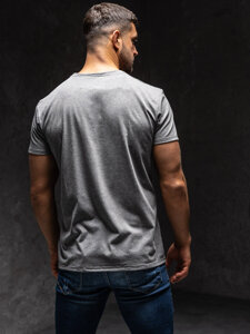 Antracito spalvos vyriški marškinėliai su paveikslėliu Bolf Y70007
