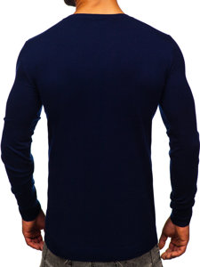 Atramentowy vyriškas megztinis su V apykakle Bolf MMB601
