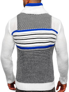 Baltas storas vyriškas megztinis stačia apykakle Bolf 2000