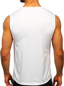 Balti marškinėliai be rankovių su paveikslėliu Bolf KS2096